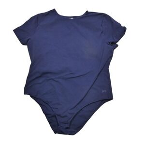 Yitty Shapewear Bodysuit Womens 4X Blue Short Sleeve Smoothing Stretch Control